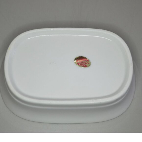 Vintage Decorative Ceramic 3 Piece Bath Set Enesco Japan Butterflies And Flowers - Picture 11 of 12